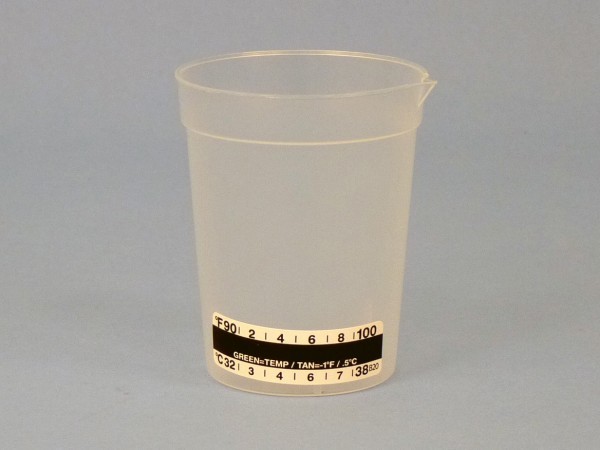 90 mL Specimen Cup with temperature strip